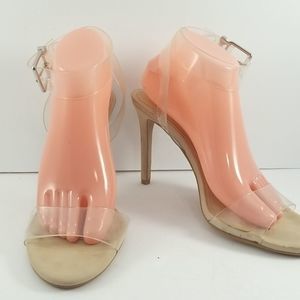 Gianni Bini Martiine Clear Ankle Strap Strappy Heel Size 10M.   S591